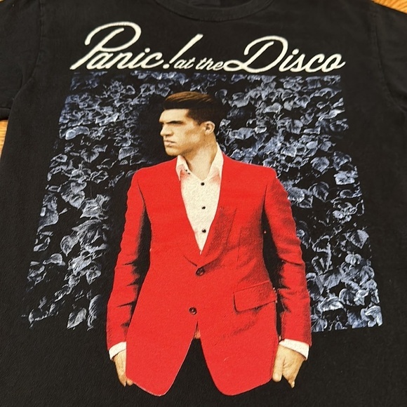 Panic at the disco Y2K emo music men’s small black band t-shirt hi fidelity - Picture 2 of 5